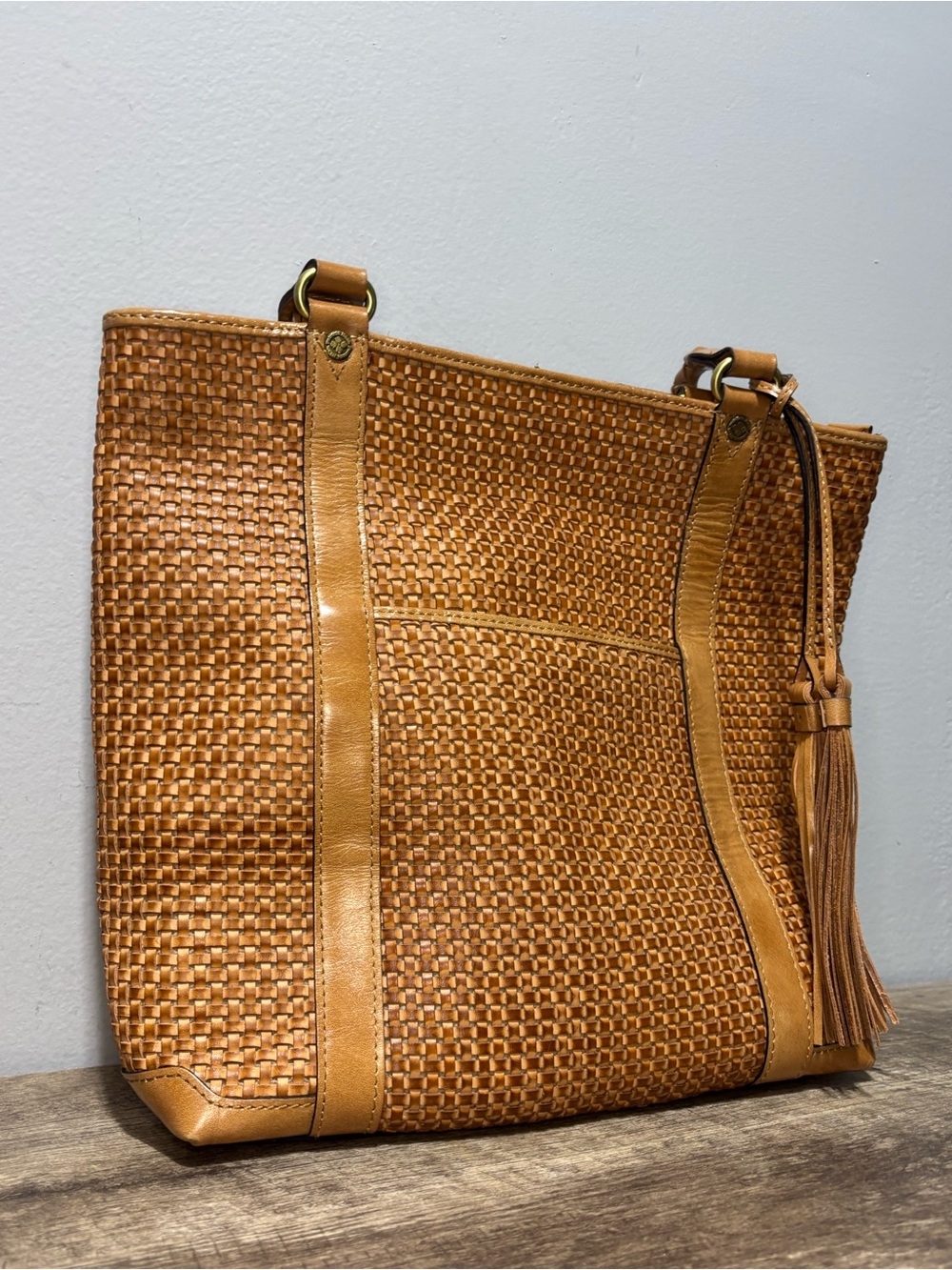 Patricia Nash Rena Woven Leather Tote Bag - Picture 6 of 11